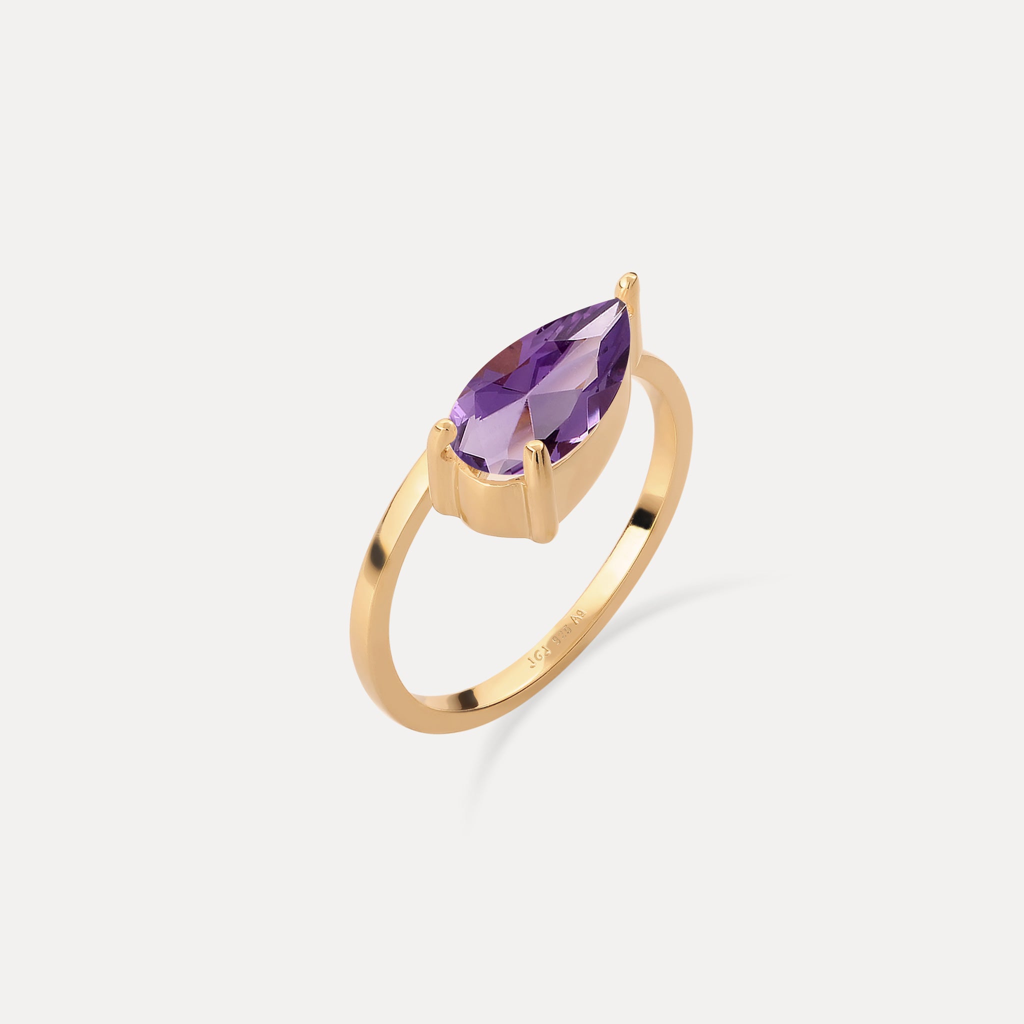 Stilnest Amethyst Balance Drop Ring Vermeil Gr.56