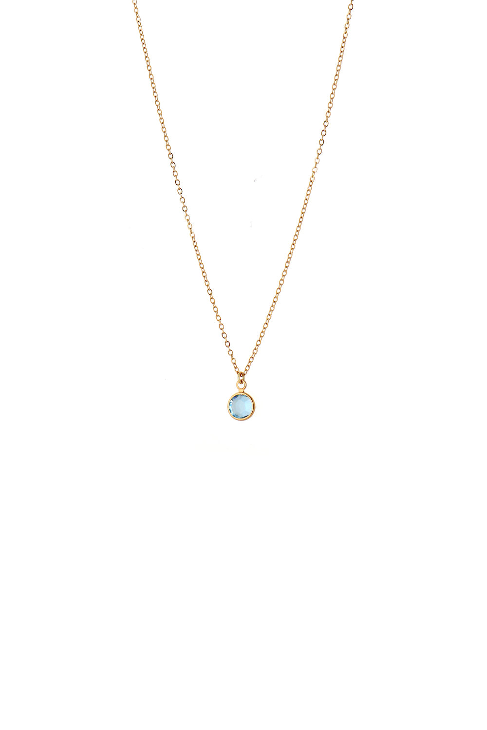 Joy by Corrine Smith March Geburtsstein Halskette Gold Aquamarin
