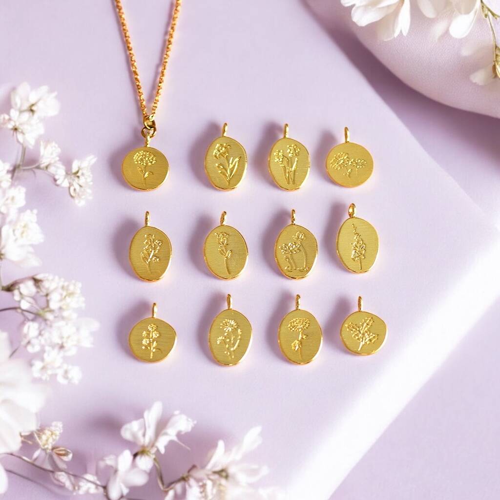 Joy by Corrine Smith Geburtsblume Halskette Gold Set