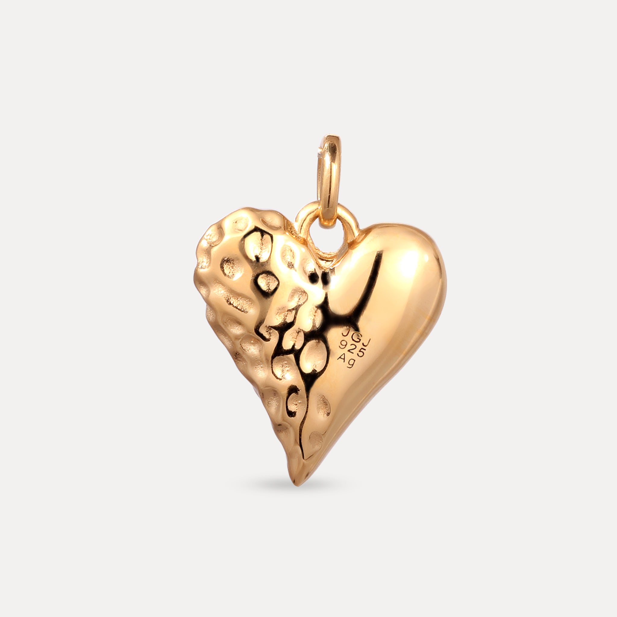 Stilnest Resilient Heart Charm Anhänger 24k Gold Vermeil Herz