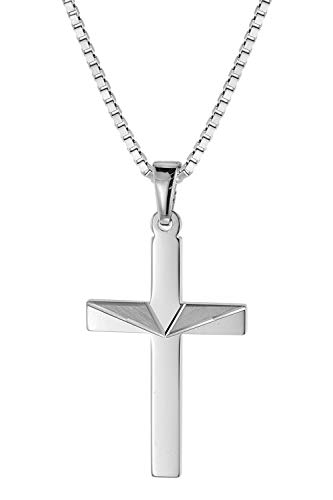 trendor Halsketten Kreuz Anhänger Silber 925 Kette 45 cm Herren