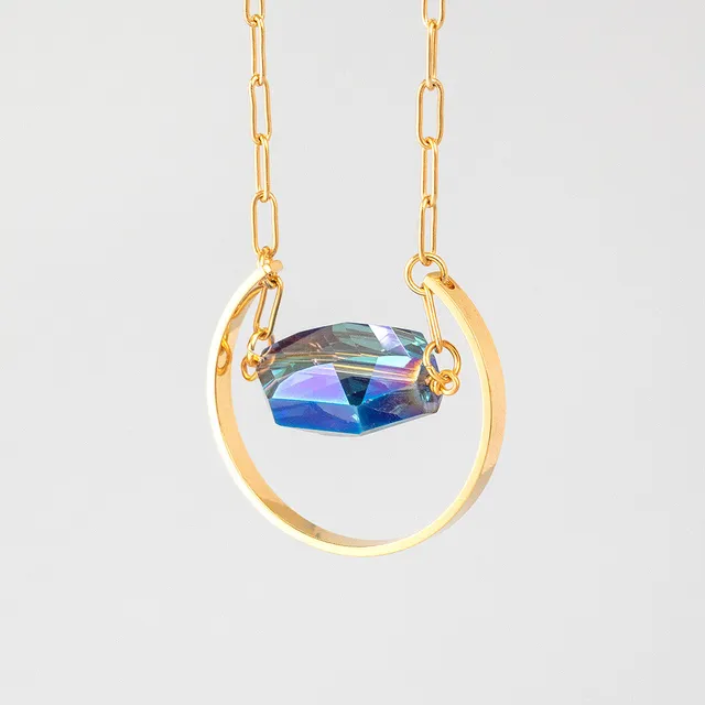 Joy by Corrine Smith Supernova Halskette Blau Kristall Gold