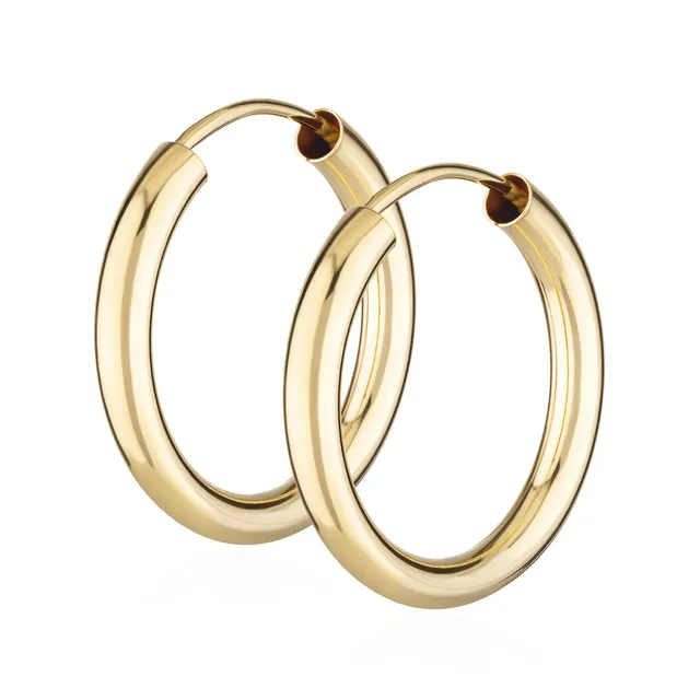 NKlaus Creolen Paar 333 Gelbgold rund 20 mm
