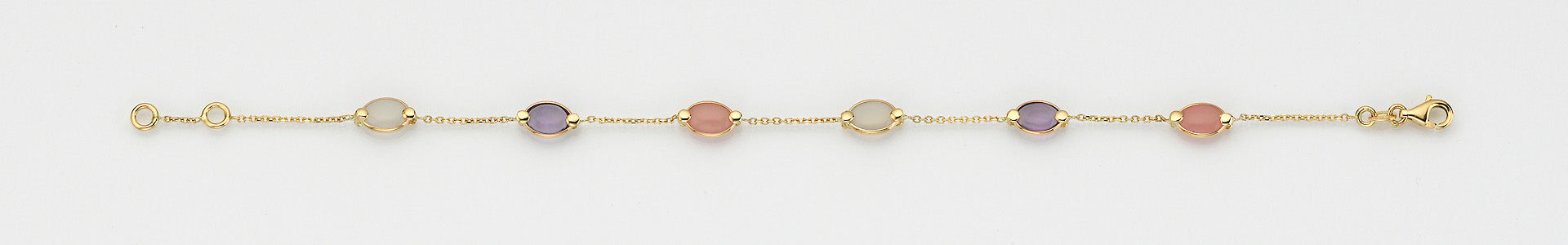 Eugen Rühle Armbänder 37.4900 Armband Amethyst Mondstein 585 Gelbgold