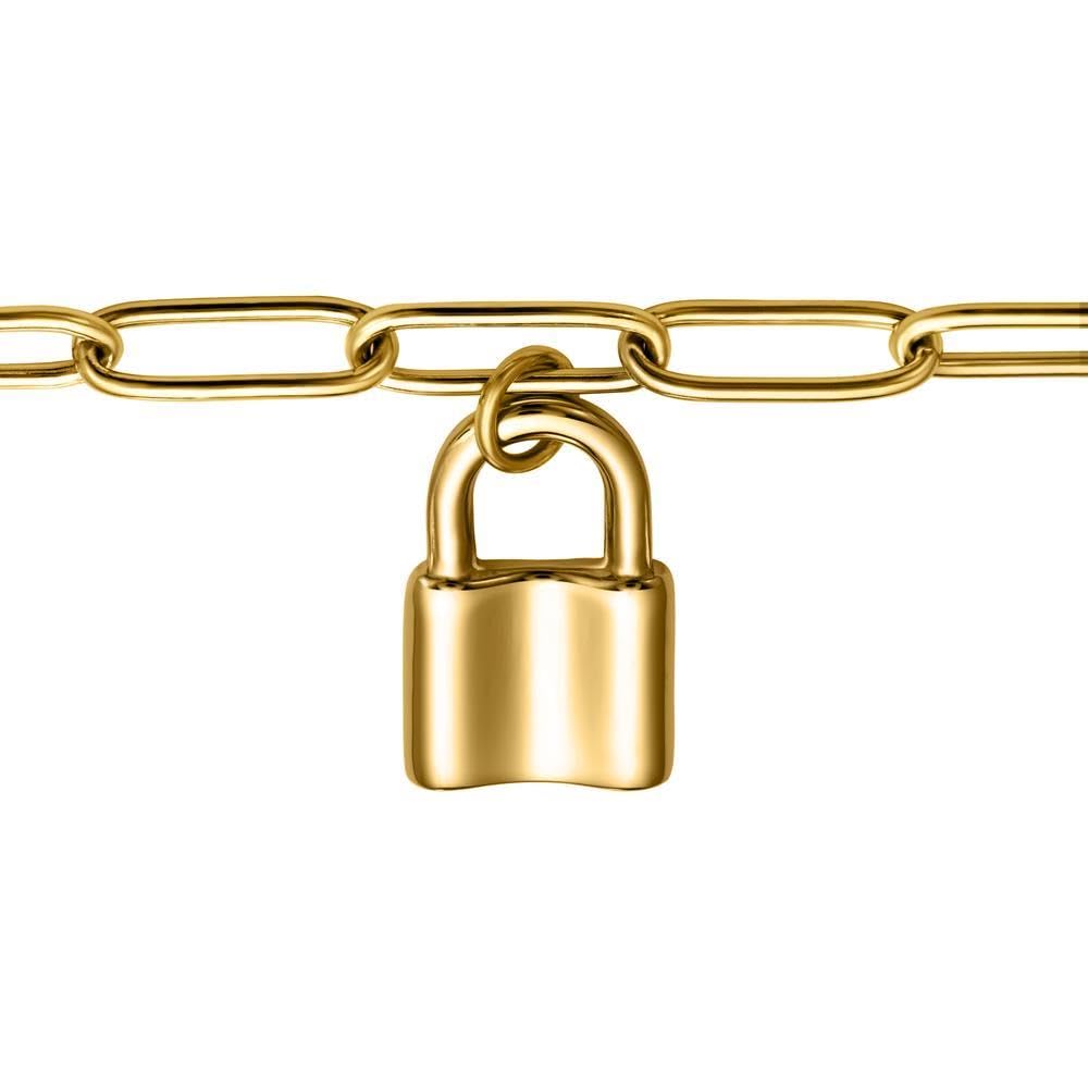 JEWLIX Armband Edelstahl vergoldet Schloss goldfarben