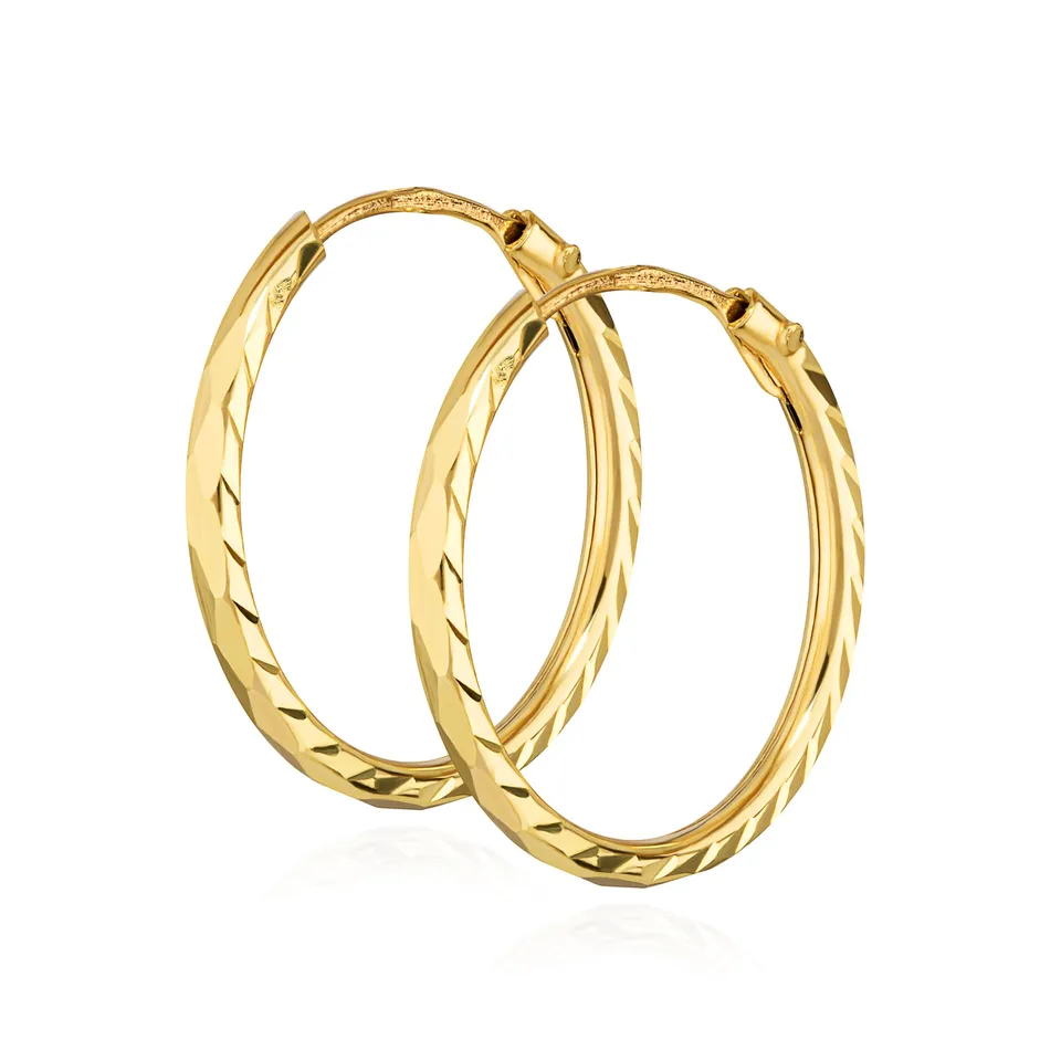 NKlaus Paar Creolen 333 Gelbgold Ohrringe 1,1 mm Gelbgold