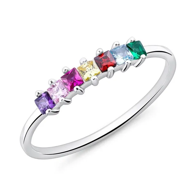 JEWLIX Damenring 925 Silber bunte Zirkonia Ring Gr.56