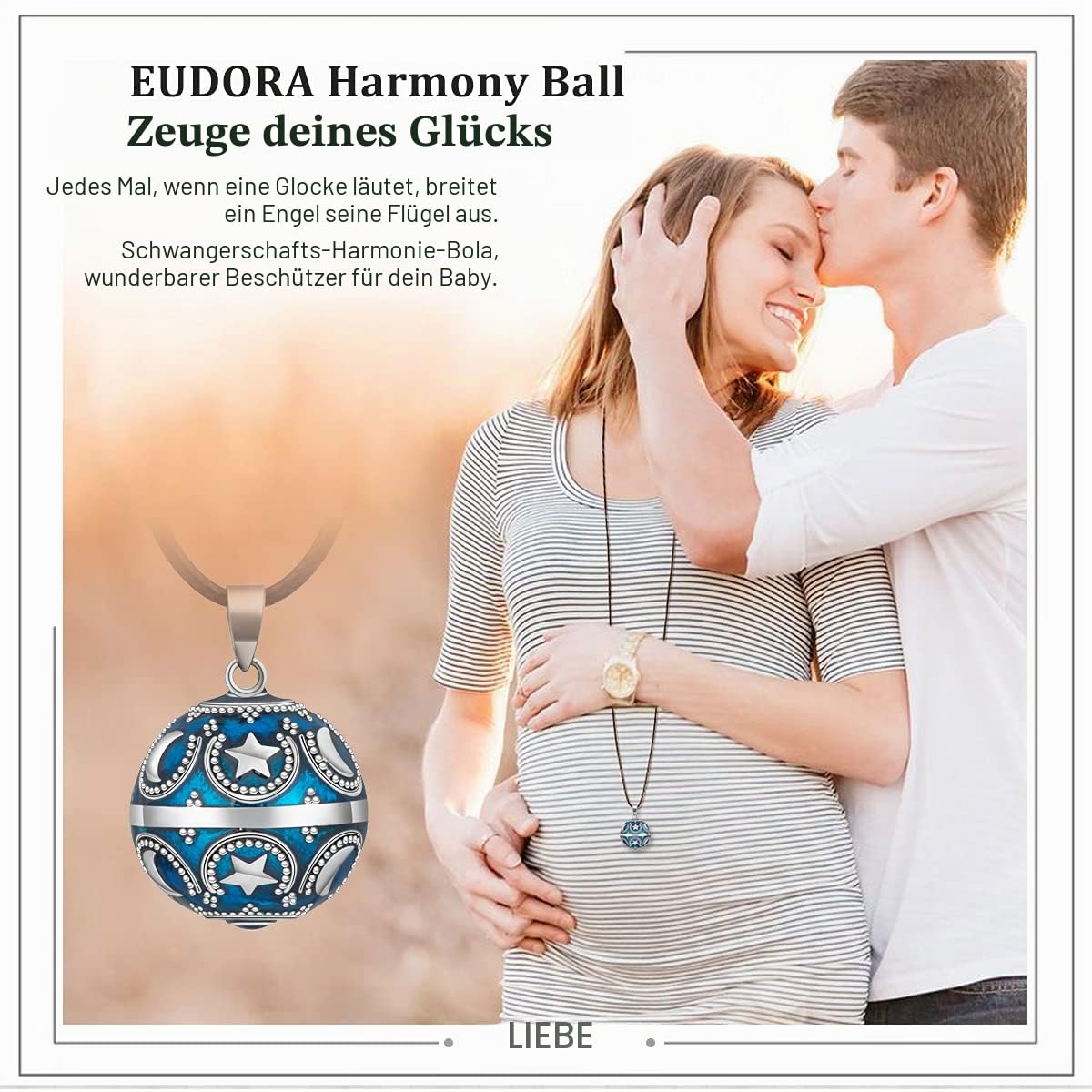 Eudora Harmony Bola Vintage Erde Kette Schwangerschaft Blau
