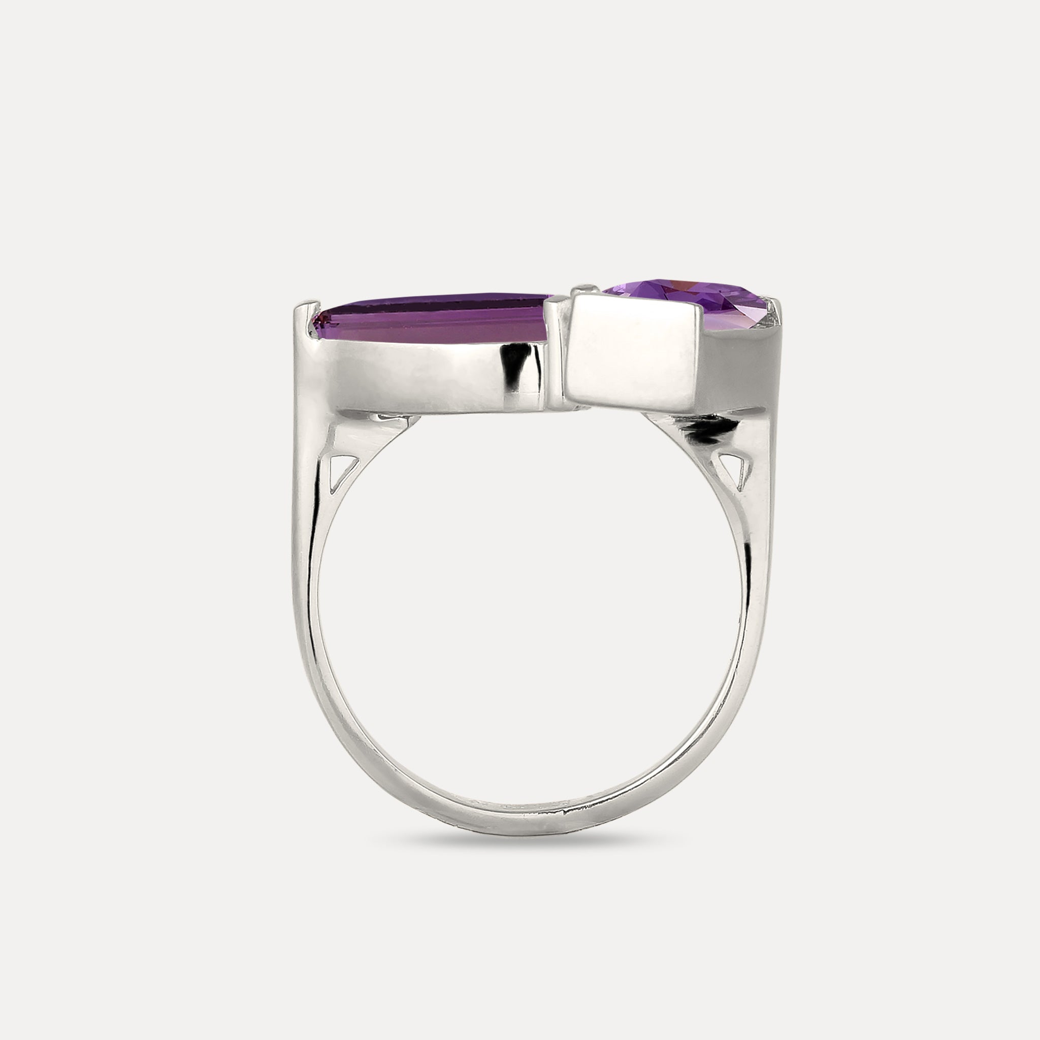 Stilnest Balance Amethyst Ring Gold Vermeil Gr.52 modern