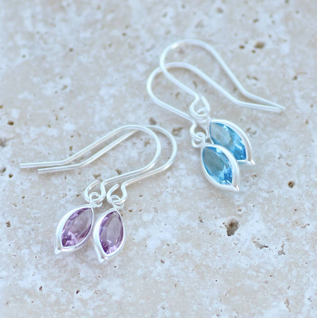 JOY by Corrine Smith Marquise Birthstone Ohrringe Silber 1,4 cm