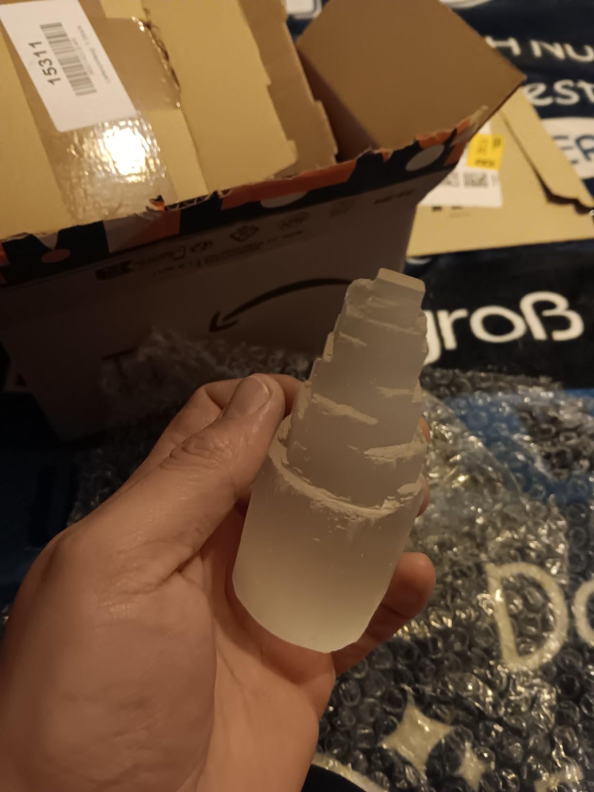 NKlaus Selenit Turm Heilstein weiß 10 cm 250 g