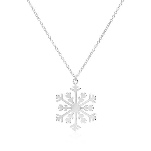 JEWLIX Ketten mit Anhänger Schneeflocke Halskette 925er Silber