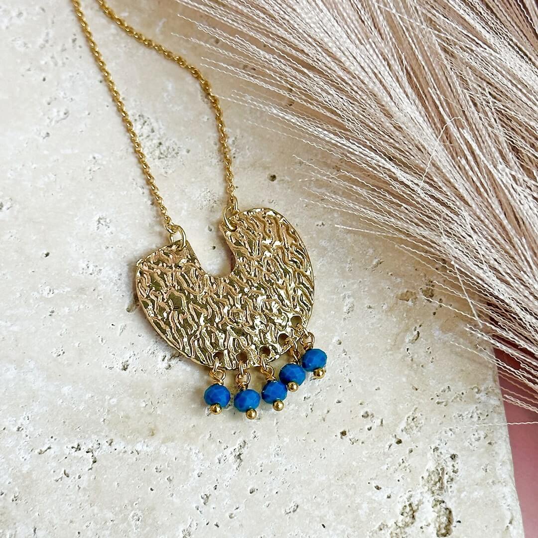 Joy by Corrine Smith Indigo Fransen Halskette Gold Blau