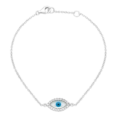 JEWLIX Armband 925er Silber Auge Zirkonia Silber