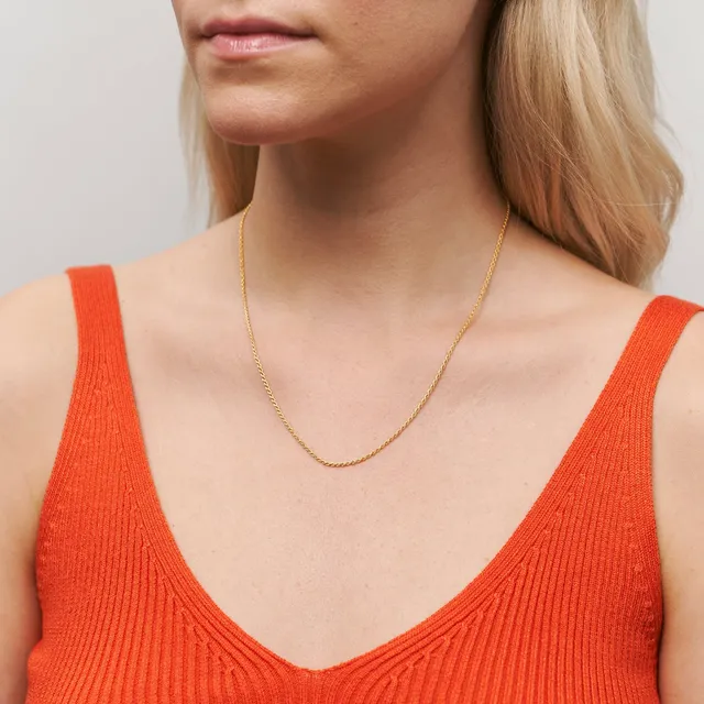 Stilnest Dainty Kordelkette 1,5mm Halskette 45cm Gold Vermeil