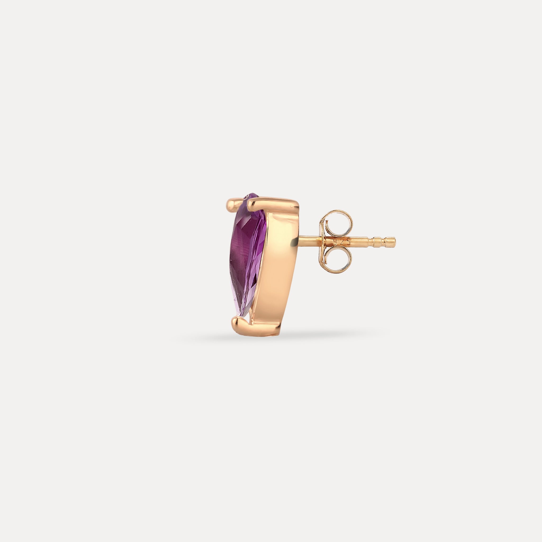 Stilnest Balance Drop Ohrstecker Amethyst 585 Gold Single