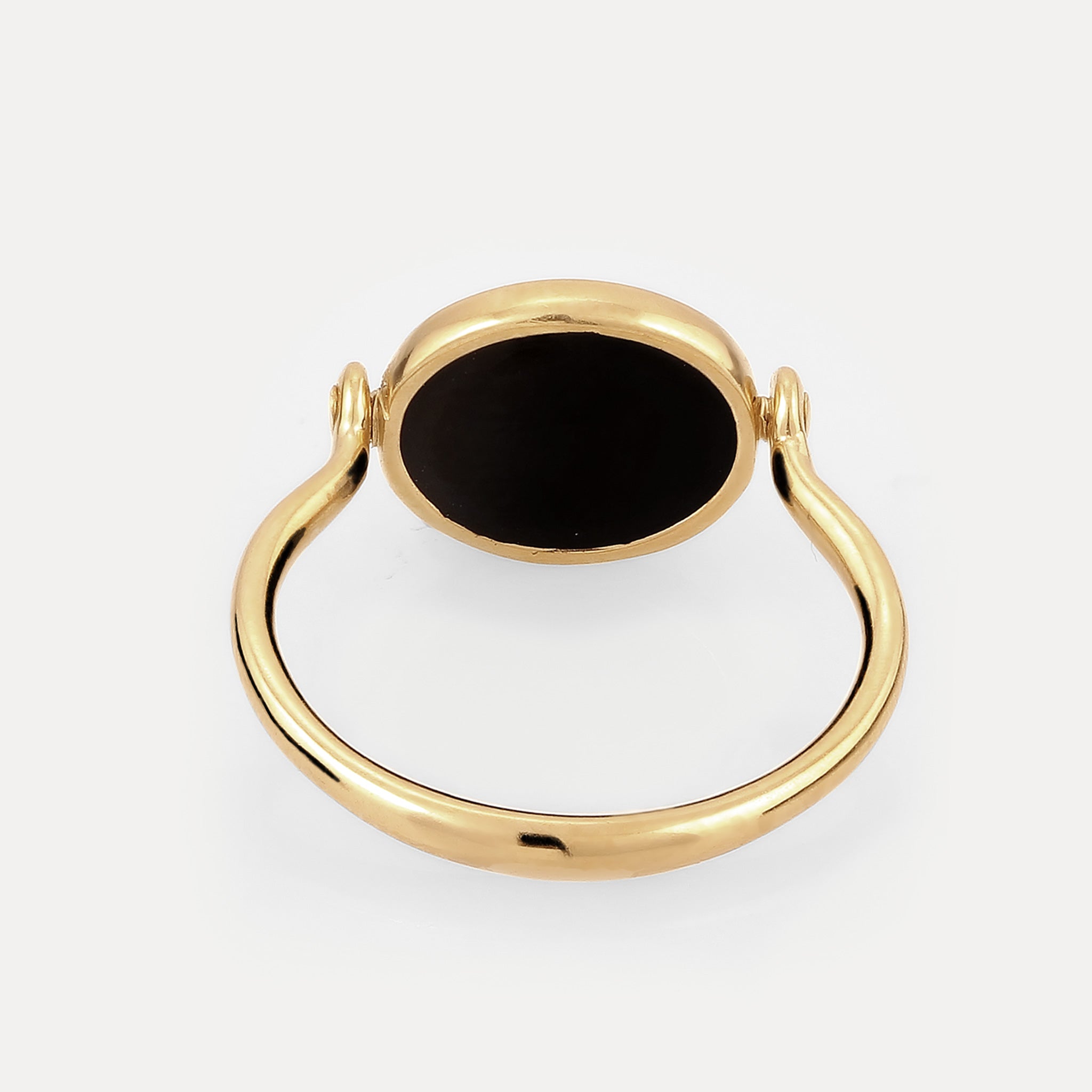 Stilnest Supernova Flip Enamel Ring Silber schwarz 52