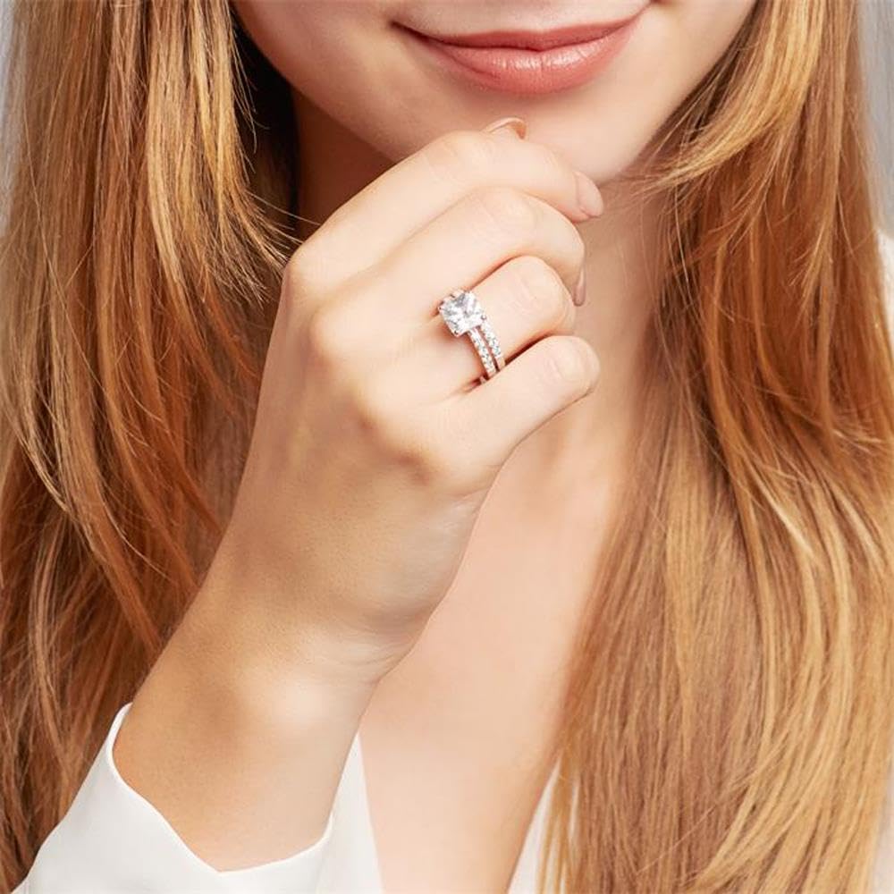 JEWLIX Verlobungsring 925 Silber Zirkonia quadratisch 60mm