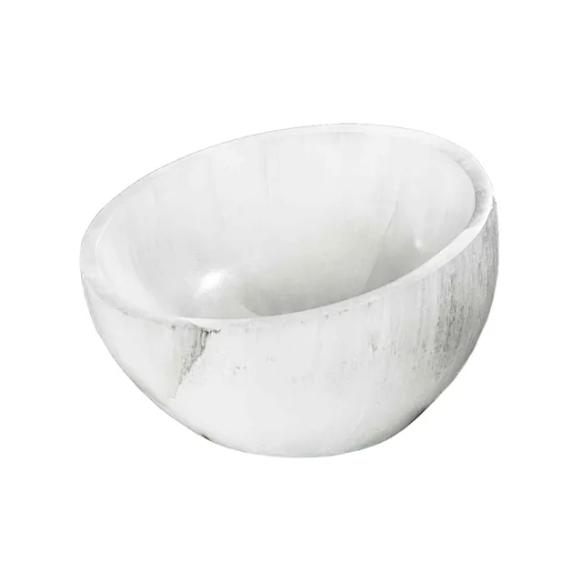 NKlaus Selenit-Schale rund 12x7 cm poliert
