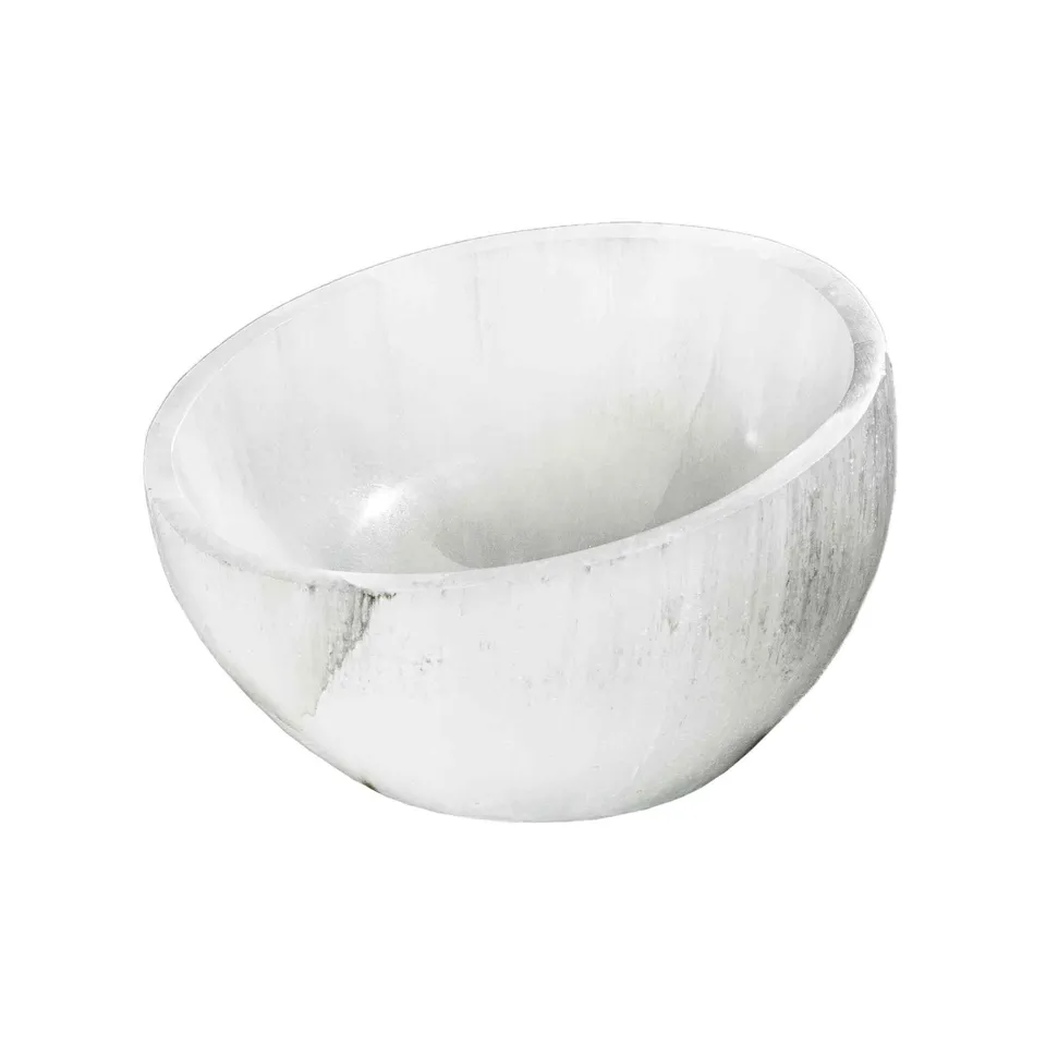 NKlaus Selenit-Schale rund 12x7 cm poliert