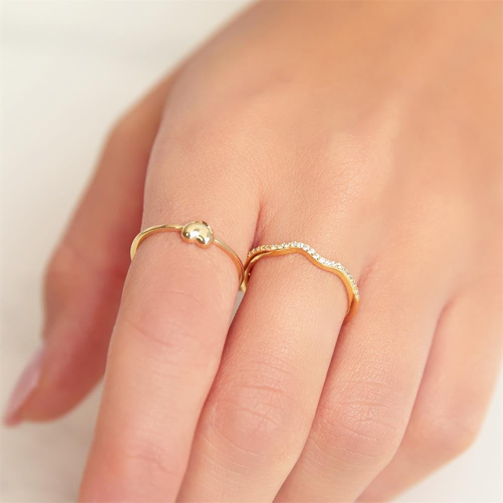 JEWLIX SR0383-G Ring 925 Silber Zirkonia geschwungen