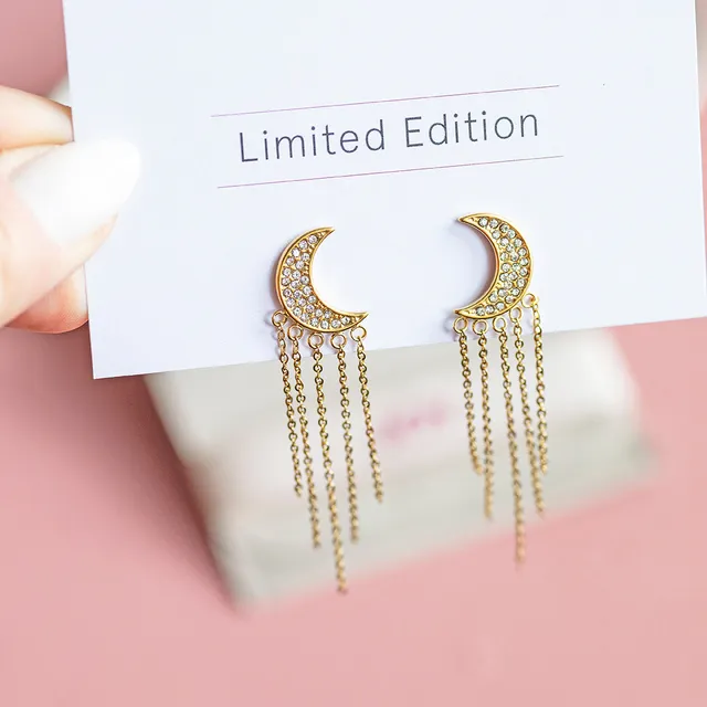 Joy by Corrine Smith Sparkle Moon Ohrringe Gold 6 cm