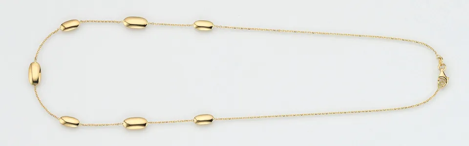 Eugen Rühle Collier 7 Linsen Halskette 5/6mm 585 Gold