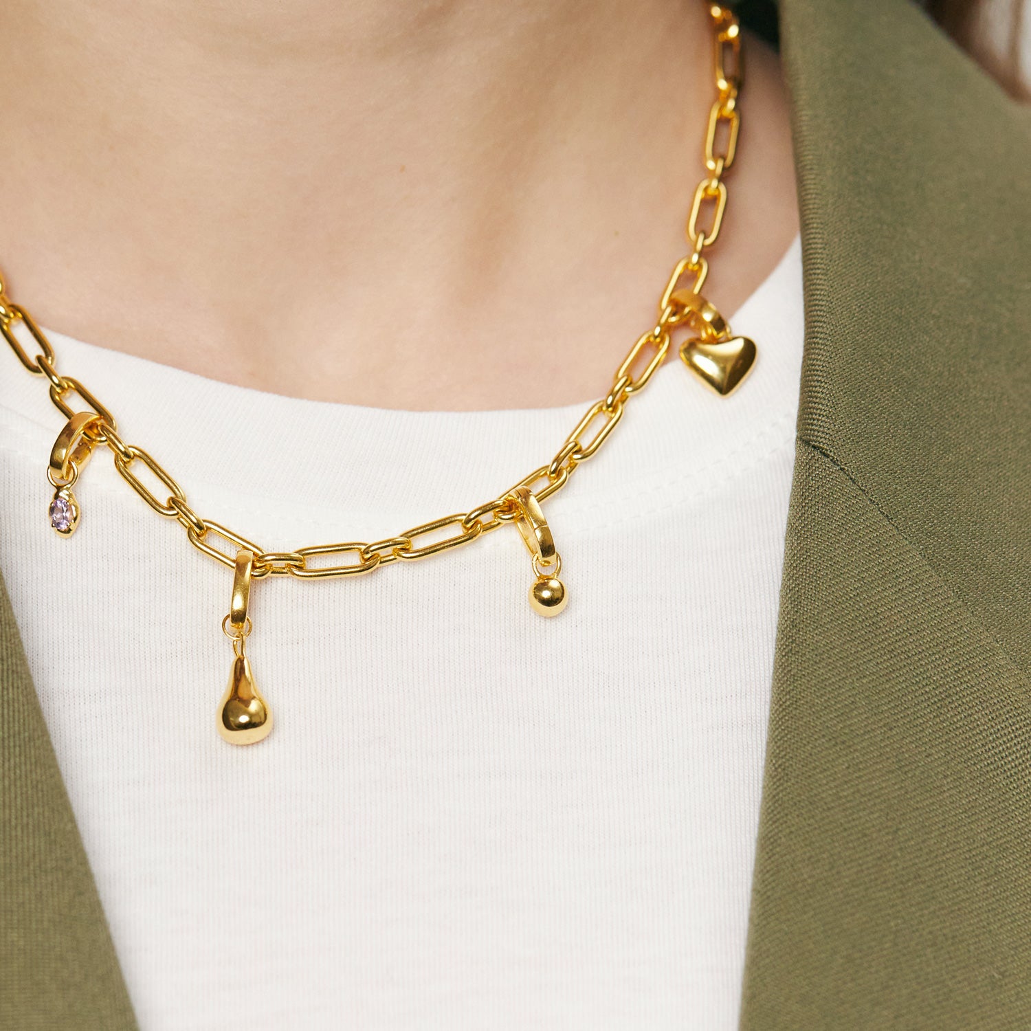 Stilnest Sphere Charm Anhänger Gold Vermeil Kugel