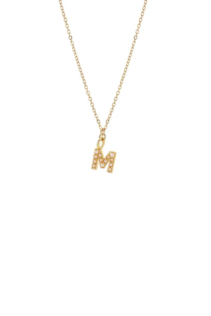 Joy by Corrine Smith Pearl Initial M Halskette Gold Perle