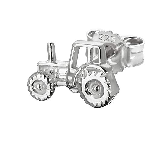 NKlaus Traktor Ohrstecker Gelbgold Silber 8x5mm