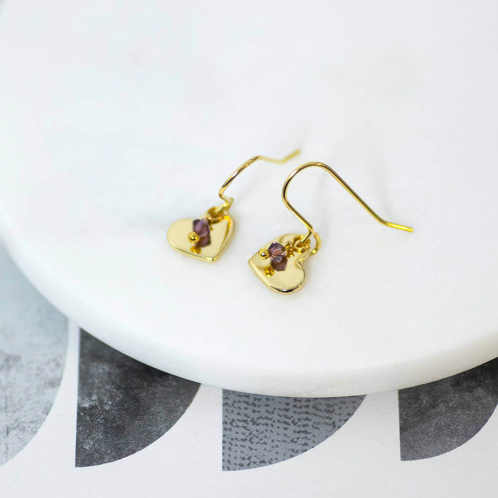 Joy by Corrine Smith Gold Heart Ohrringe Geburtsstein