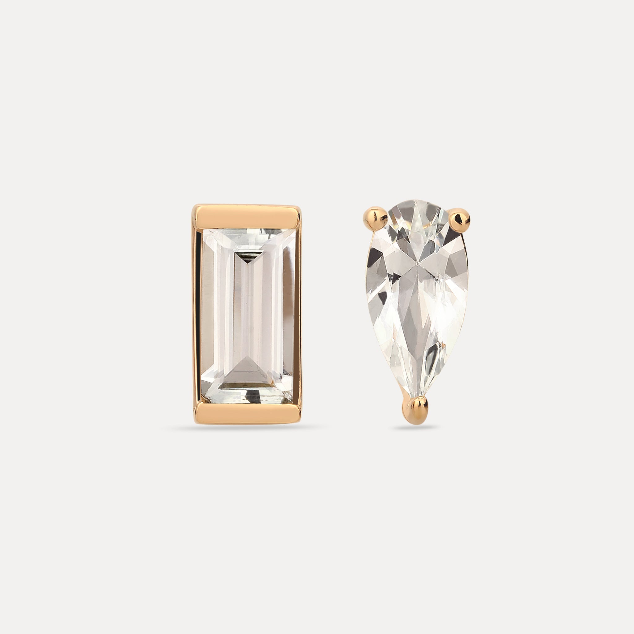 Stilnest Balance Beryll Ohrstecker 585 Gold 14k Massivgold