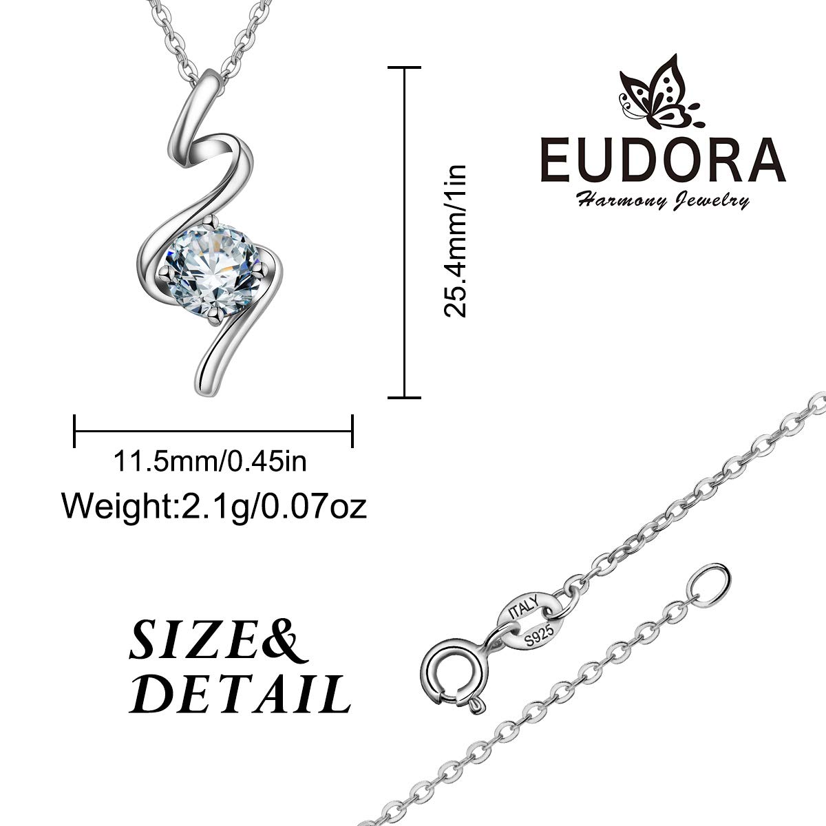 Eudora Harmony Bola Freya Anhänger Halskette Silber 925 45 cm