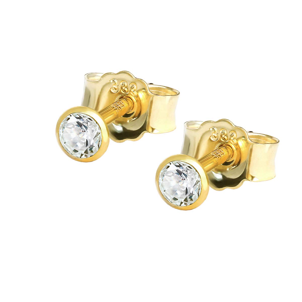 NKlaus Jewellery Ohrstecker 333 Gelbgold 3,5mm Zirkonia