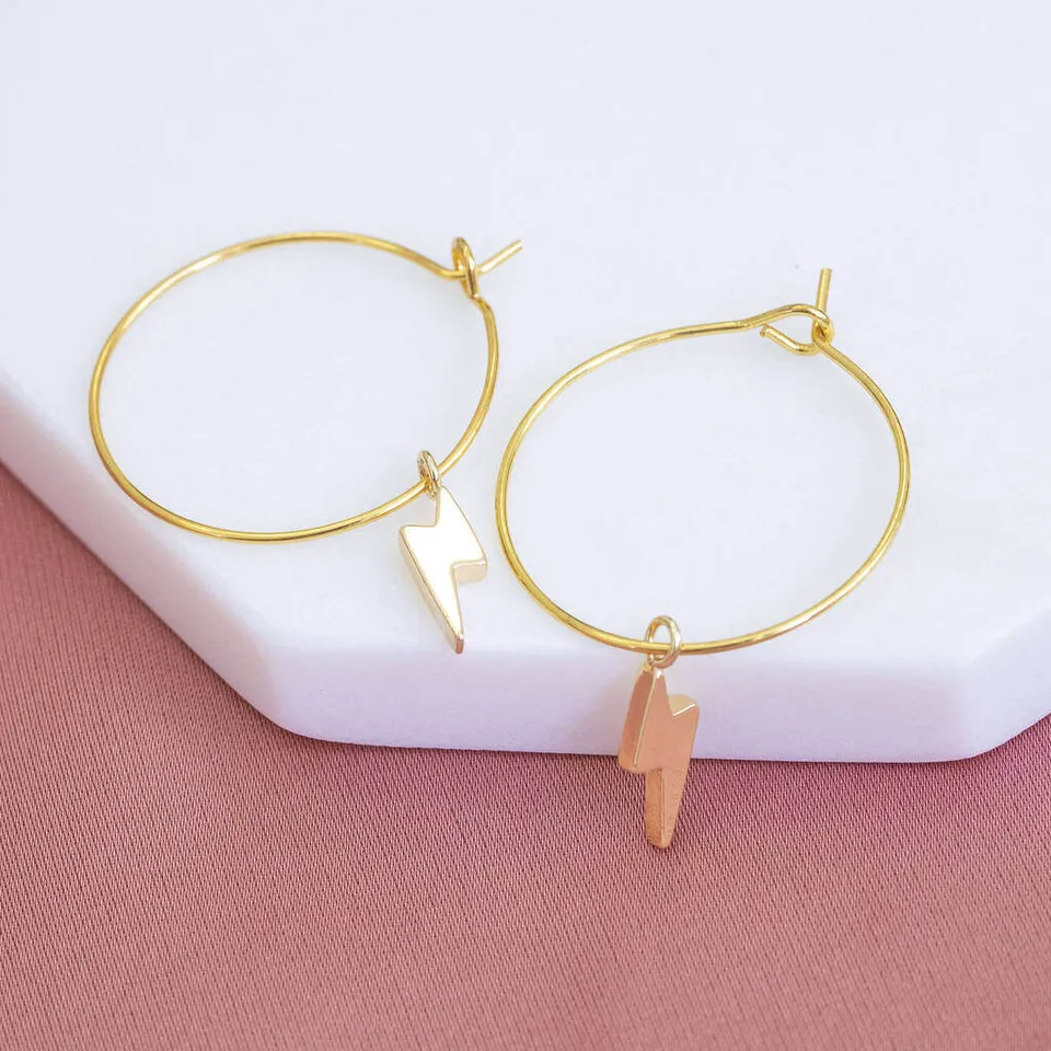 Joy by Corrine Smith Lightning Bolt Creolen Gold Blitz 2,5cm