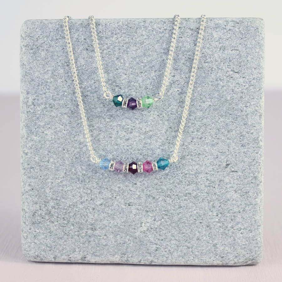 Joy by Corrine Smith Family Bar Halskette Silber Geburtsstein