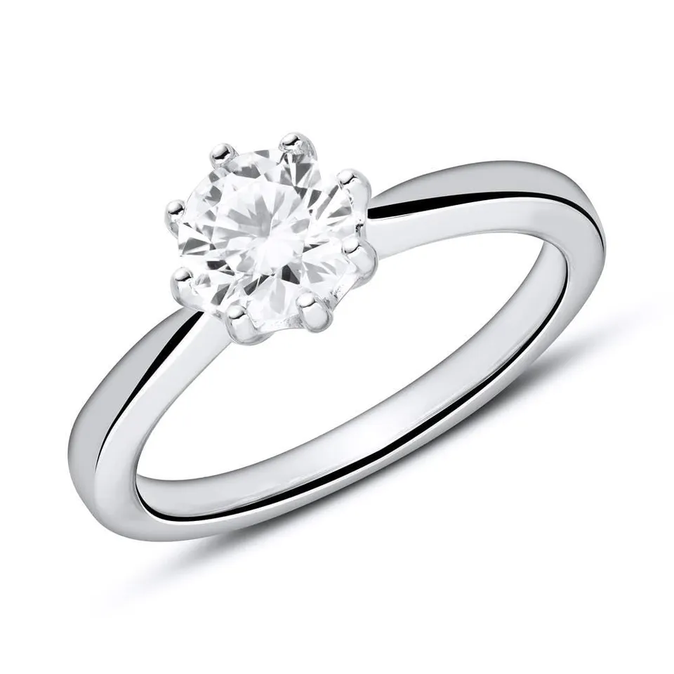 JEWLIX Solitärring 925 Silber Größe 58 gravierbar