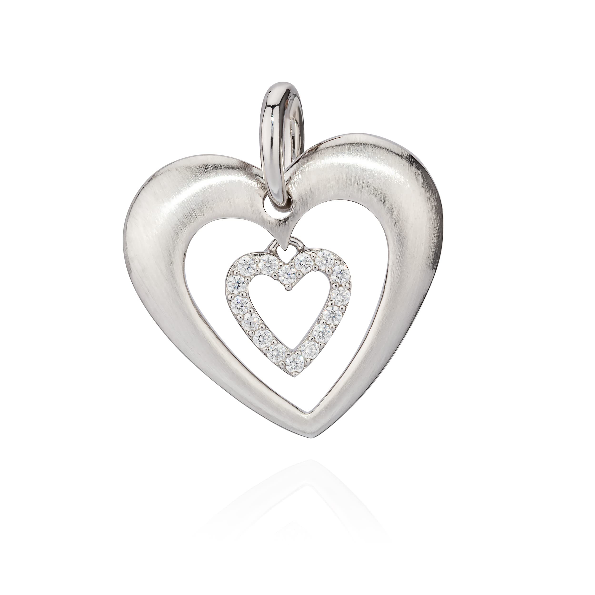 NKlaus Jewellery Herz Anhänger 9776 925 Silber 21x20mm Zirkonia