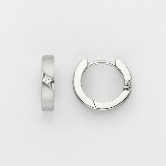 Eugen Rühle Ohrschmuck Creolen Brillanten 0,06ct Ohrringe 585 Roségold