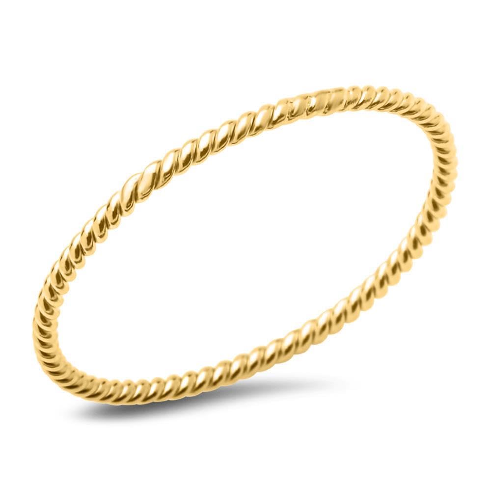 JEWLIX Damenring 925 Silber vergoldet Kordeldesign