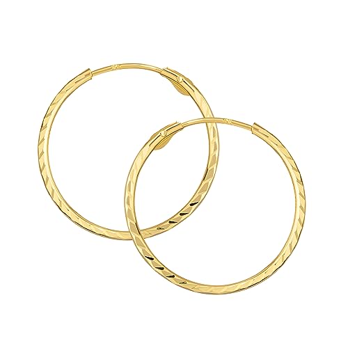 NKlaus Paar Creolen 333 Gelbgold Ohrringe 1,1 mm Gelbgold