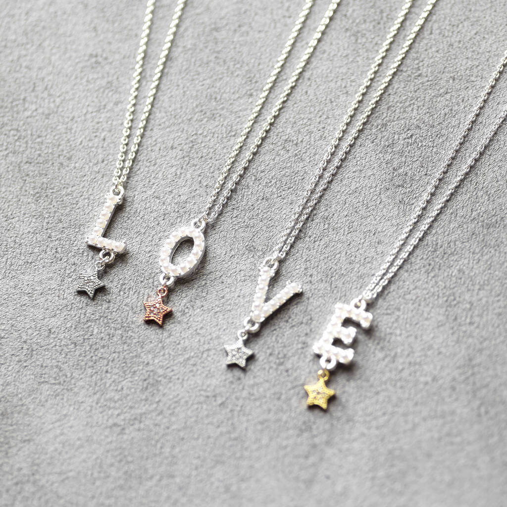Joy by Corrine Smith Pearl Initial Halskette Gold mit Stern