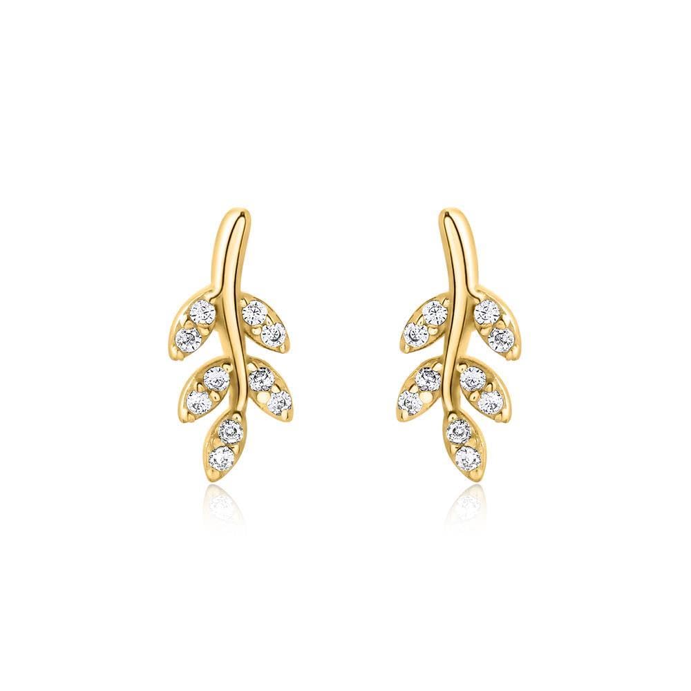 JEWLIX Ohrstecker Ohrringe Gold 925 Silber Zirkonia