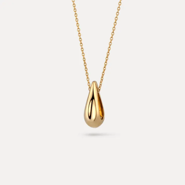 Stilnest Drop Anhänger 585 Gold Tropfen Massivgold Anhänger