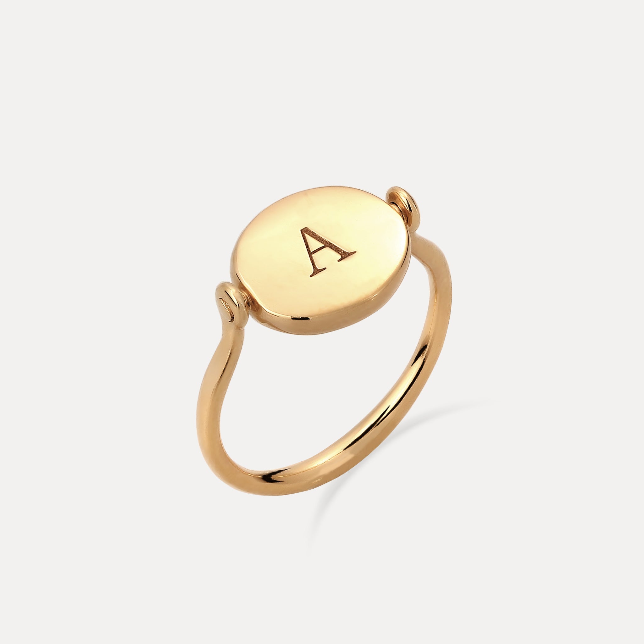 Stilnest Supernova Flip Emaille Ring Schwarz 24k Gold Vermeil 52