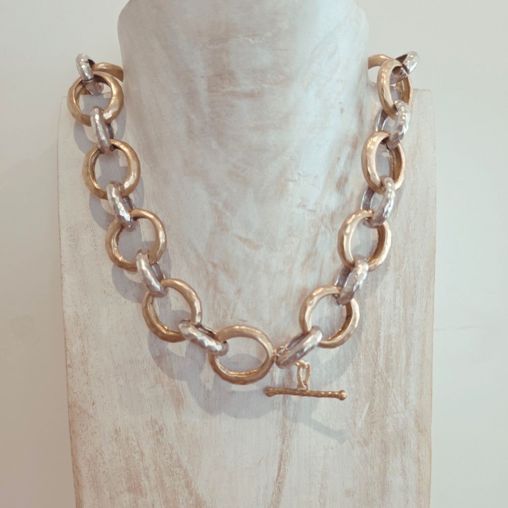 Alevá Bijoux Itaca Bicolor Halskette Bronze Silber 45 cm