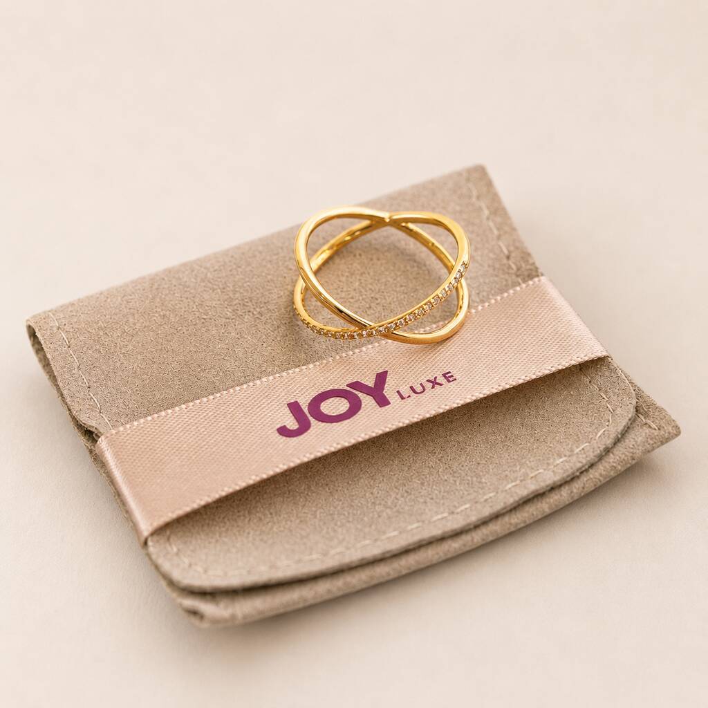 Joy by Corrine Smith Kiss Ring Gold verstellbar Kristall