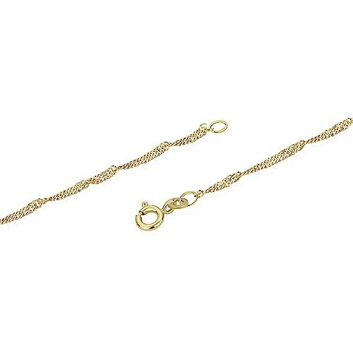 NKlaus Singapurkette Gold 333 gedreht Halskette 42 cm