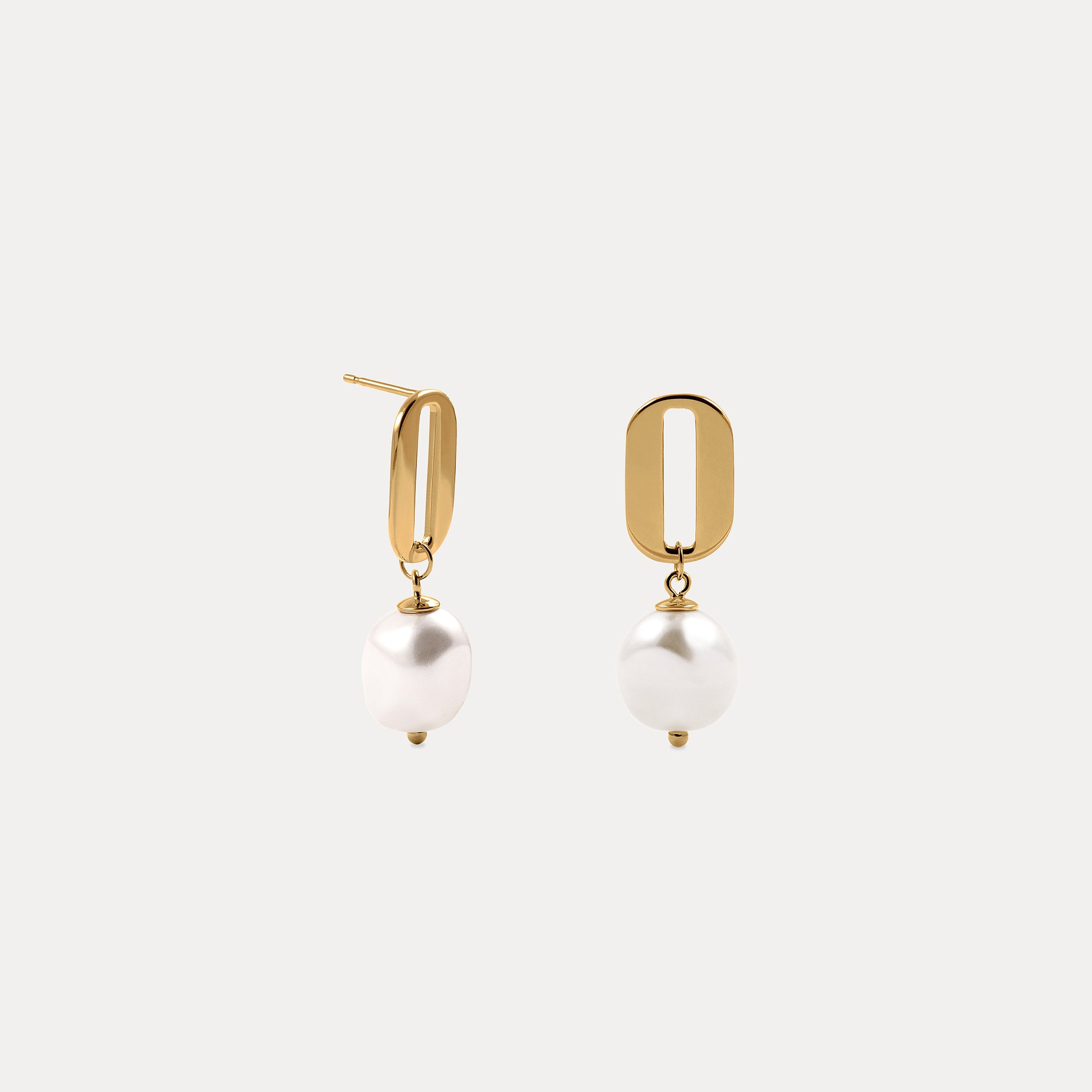 Stilnest Pearl Baroque O Ohrhänger Perle Gold Vermeil
