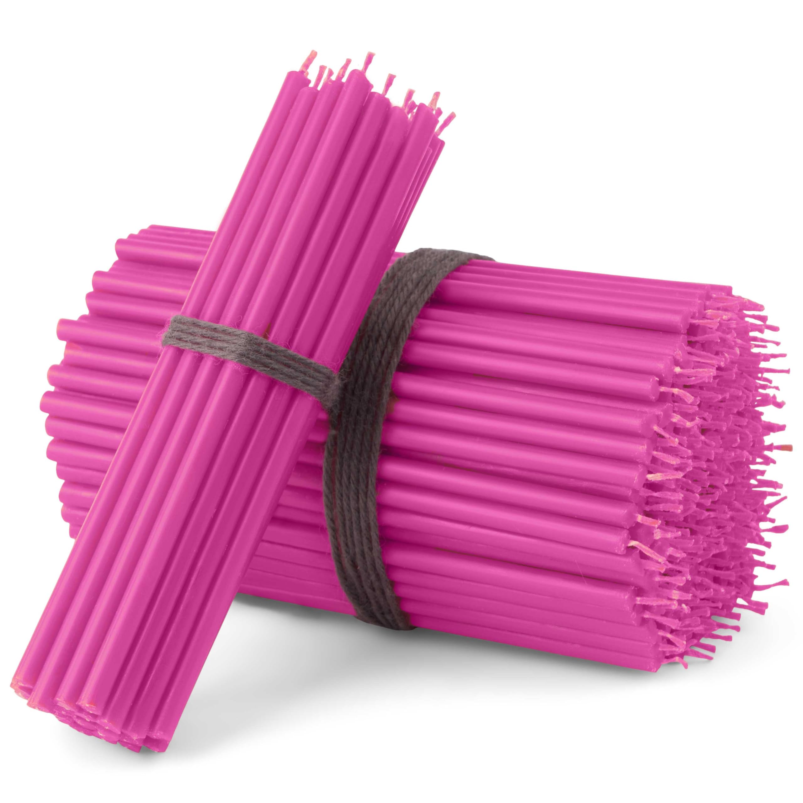 NKlaus CANDLES Stabkerzen Paraffin rosa 16cm 50St
